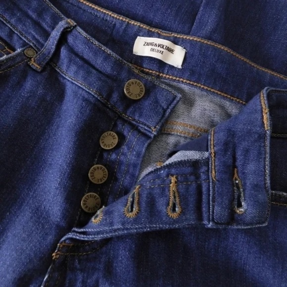 ZADIG & VOLTAIRE Deluxe Embroidered Skeleton Jeans Dia de Los Muertos Size 25 - Picture 13 of 16